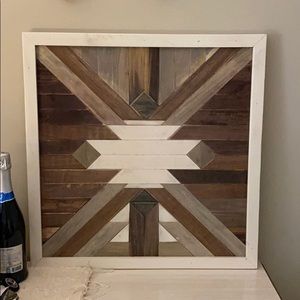 Hand made wood wall art 2’x2’
